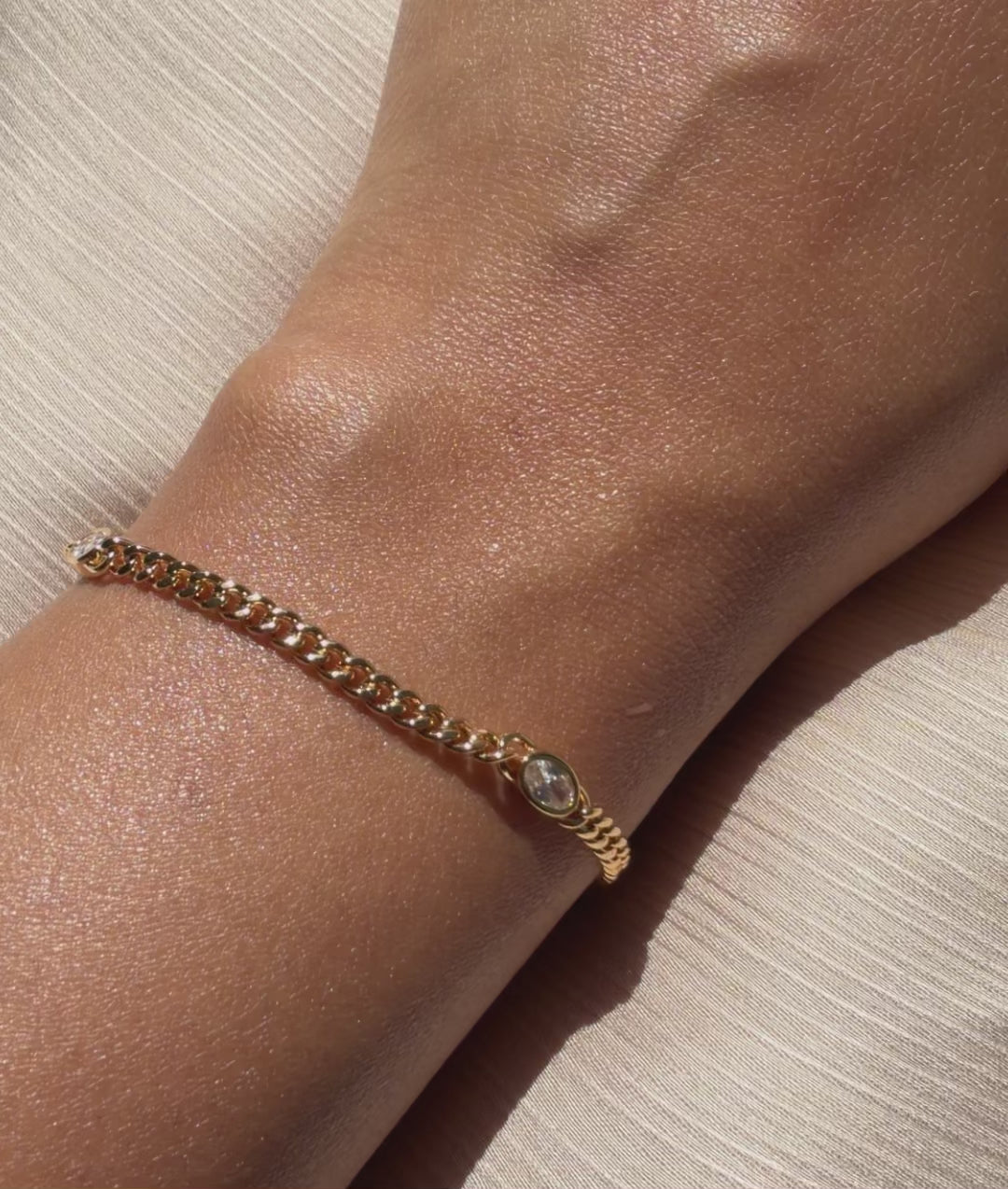 Diamond Solitaire Curb Link Bracelet