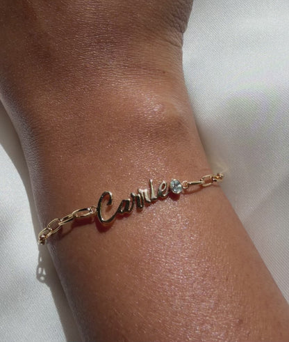 Custom Initial Paper Clip Bracelet