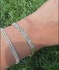 Double-row diamond tennis bracelet with luxurious sparkle presentation