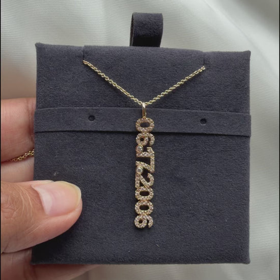 Custom Date Solitaire Bezel worn charm display