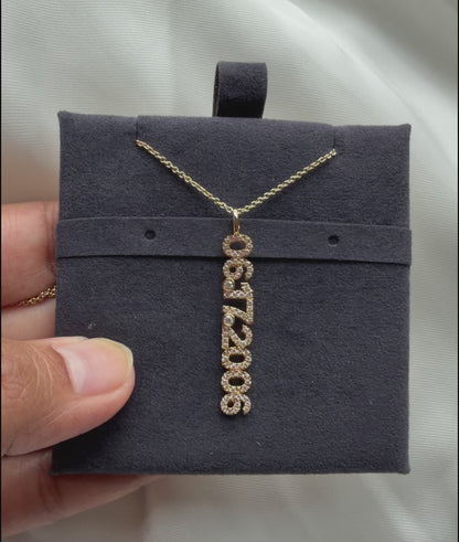 Custom Date Solitaire Bezel worn charm display