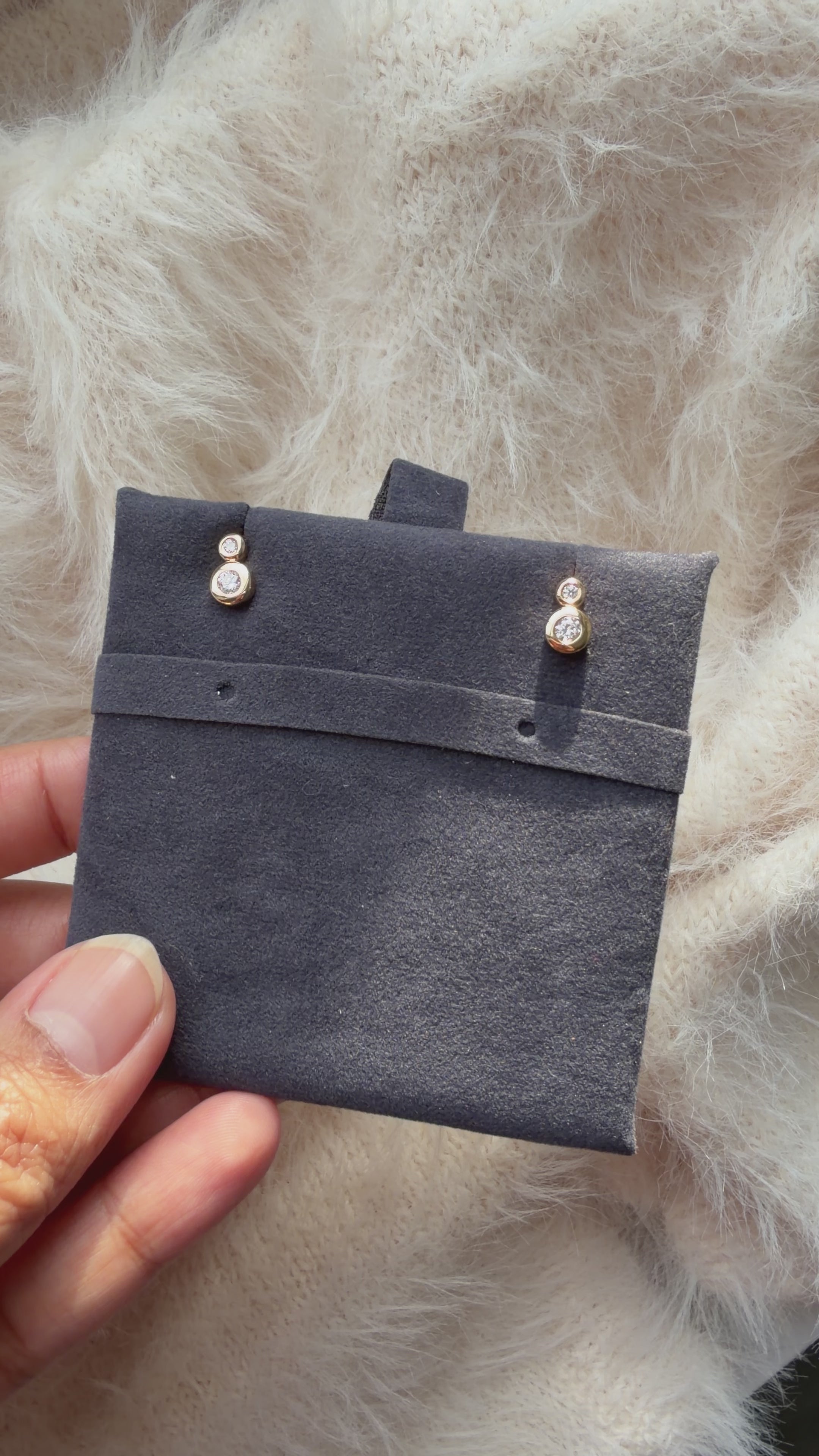 Two-Stone Bezel Diamond Studs