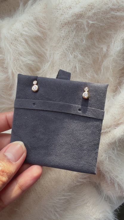 Two-Stone Bezel Diamond Studs