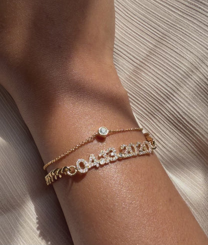 Custom Diamond Pave Date Curb Link Bracelet