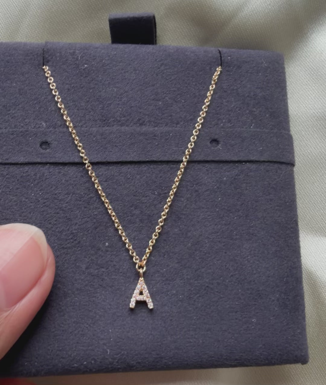 Diamond Pave Initial Charm Personalized Letter Multiple Sizes