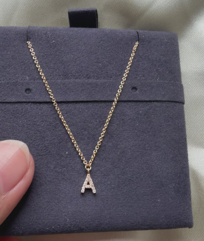 Diamond Pave Initial Charm Personalized Letter Multiple Sizes