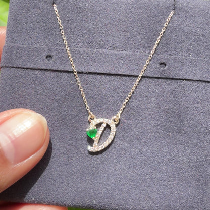Diamond Initial with Solitaire Necklace