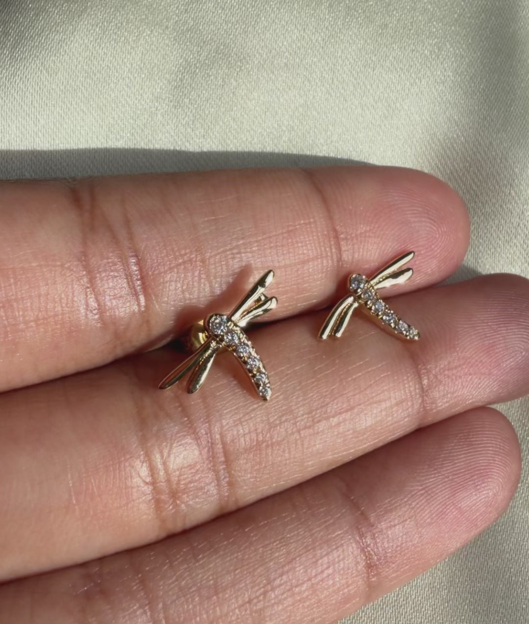 Diamond Fire Fly Stud Earrings