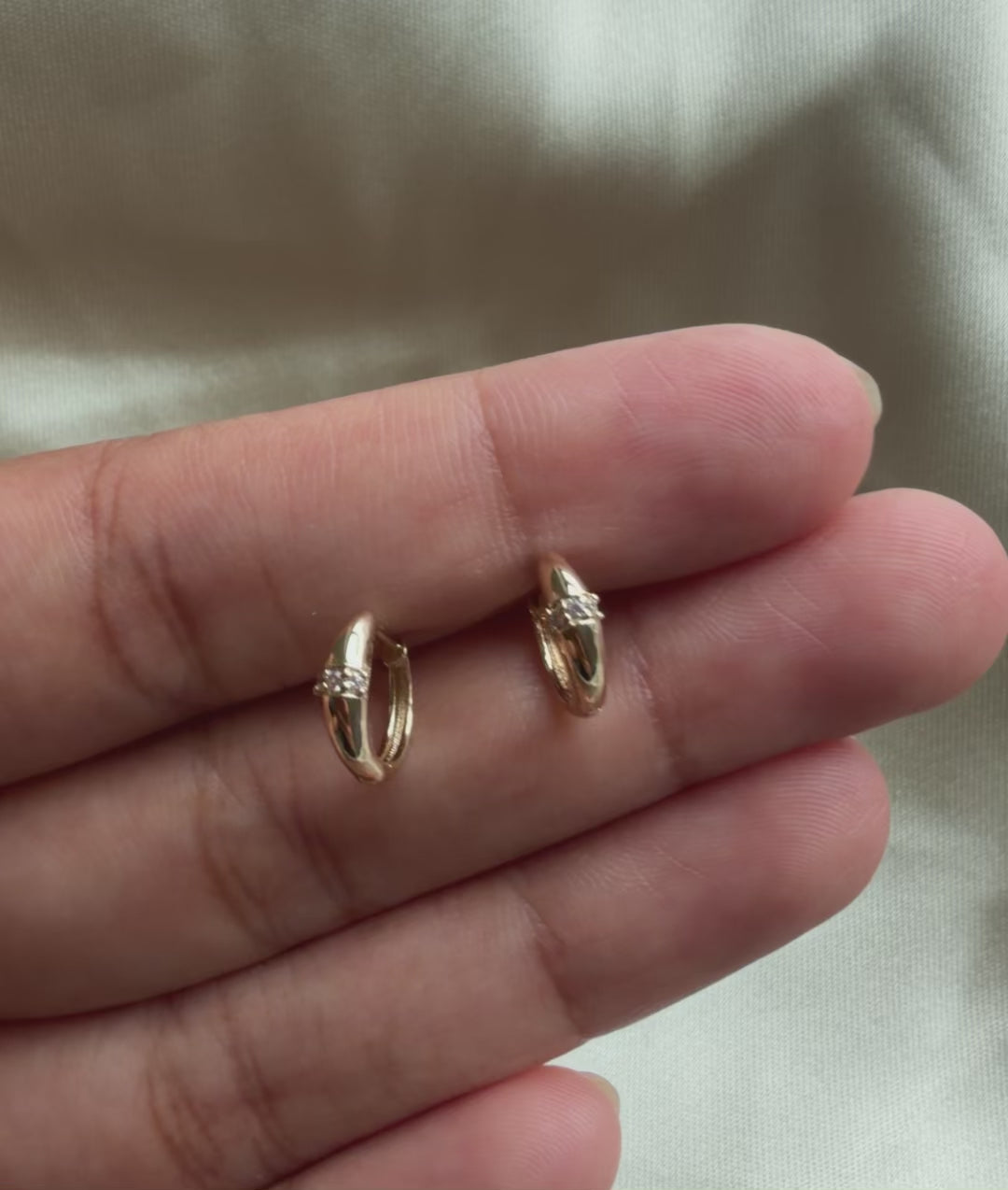 Diamond Dome Hoop Earring