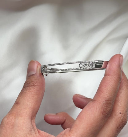 Sliding Diamond Channel-Set Bangle