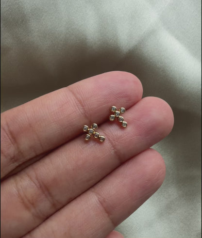 Diamond Cross Stud Earring