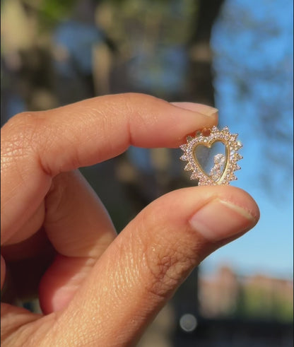Heart shaped memory locket 15mm flat lay showing delicate size and heart silhouette