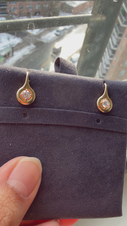 Bubble Round Diamond Dangle Earrings