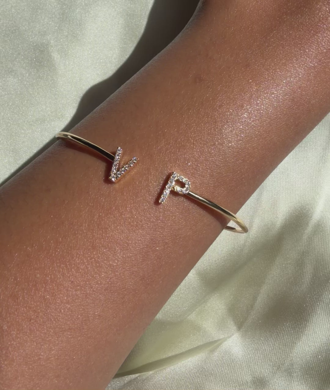 Diamond Initials Open Bangle