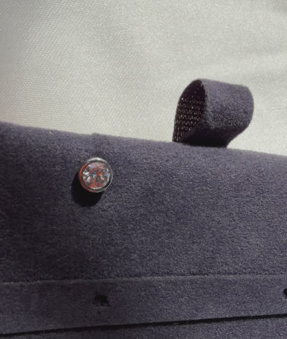 Bezel Set Martini Stud Earrings Diamond Gold Pair