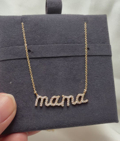 Detail shot of complete pavé diamonds on inspirational mantra word