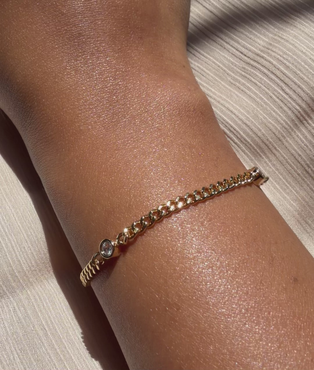 Diamond Solitaire Curb Link Bracelet