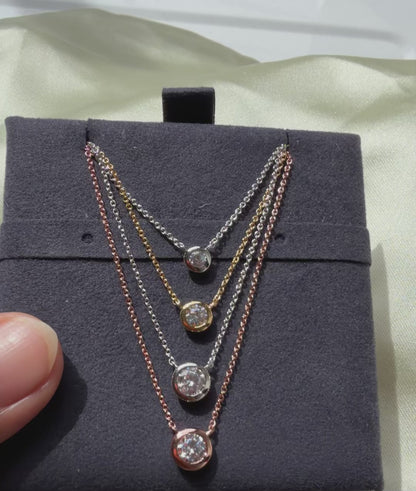 Bezel Solitaire Diamond Necklace