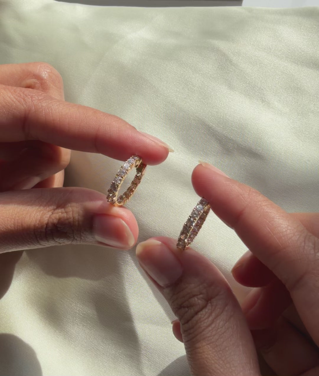 Single Line Diamond Hoop Earring