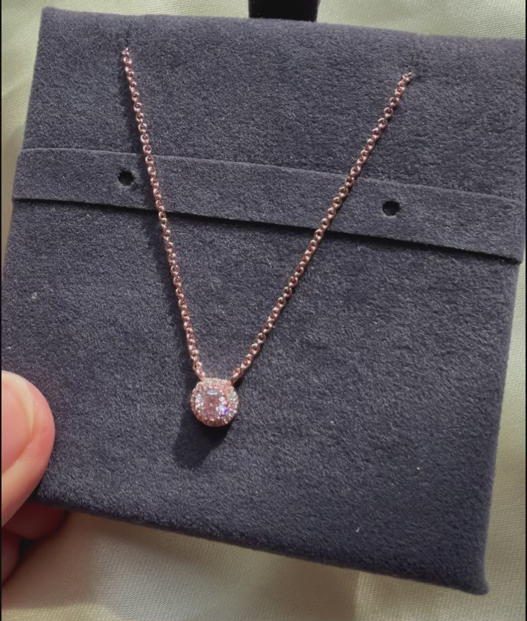 Solitaire Halo Necklace