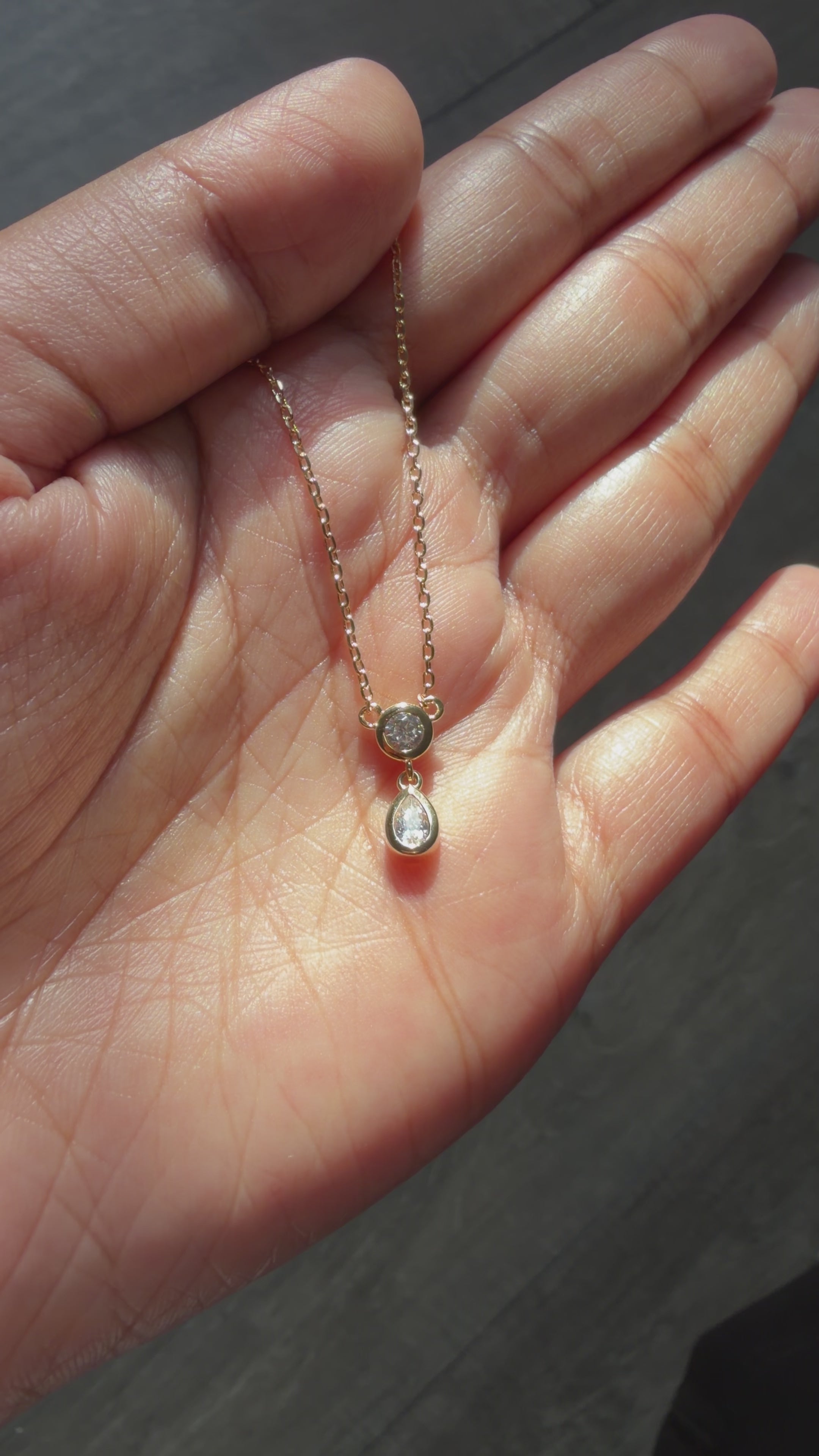 Bezel Two-Stone Diamond Necklace
