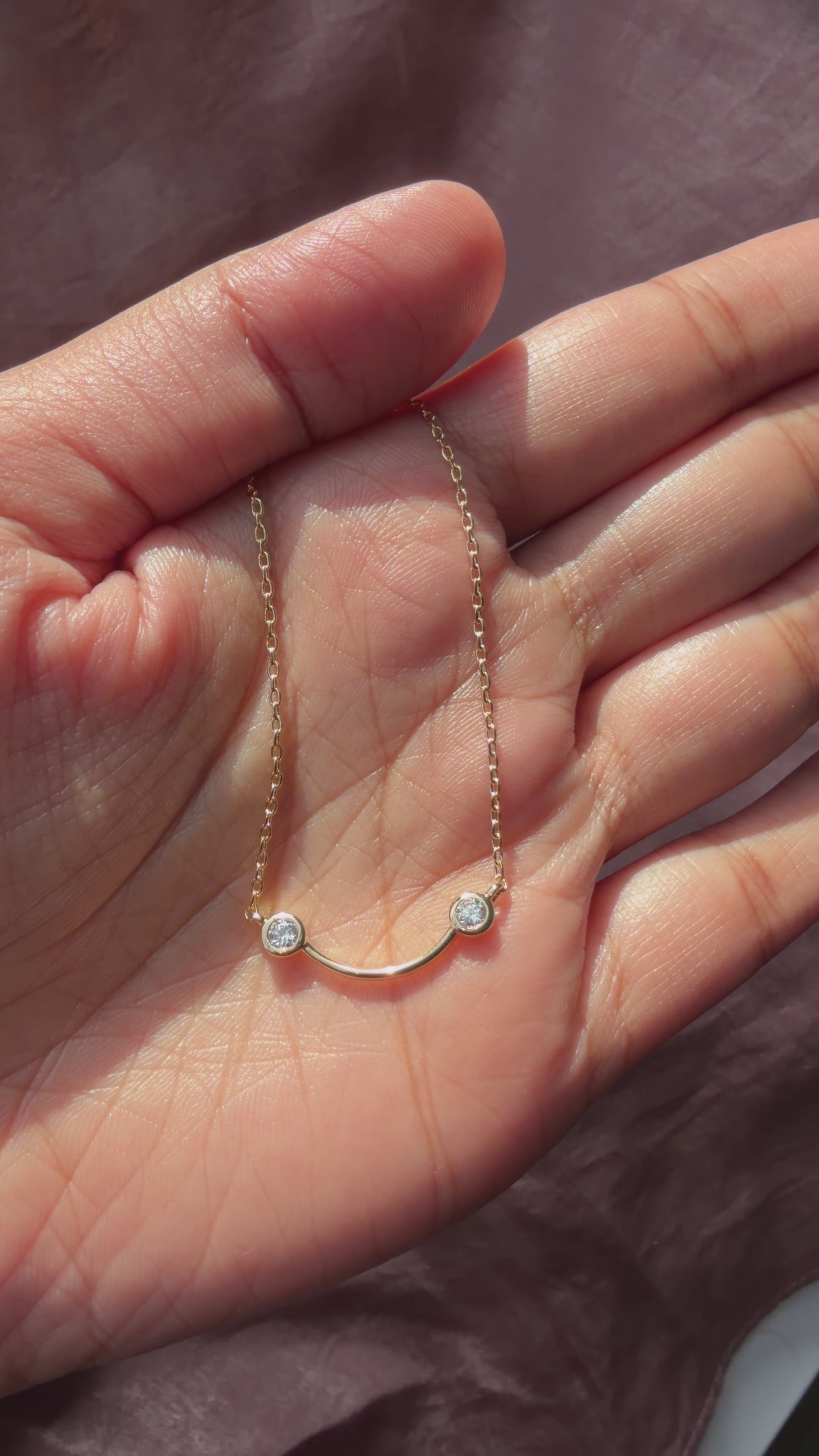 Two-Stone Smile Diamond Necklace