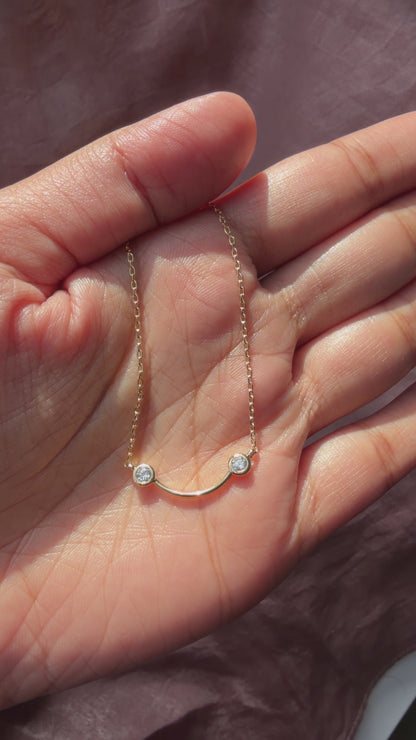 Two-Stone Smile Diamond Necklace