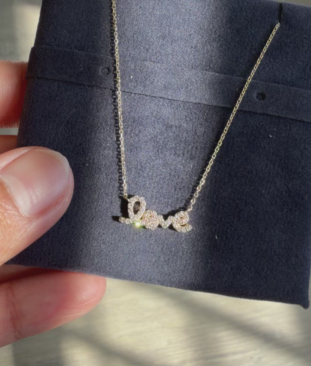 Diamond Pave Love Necklace