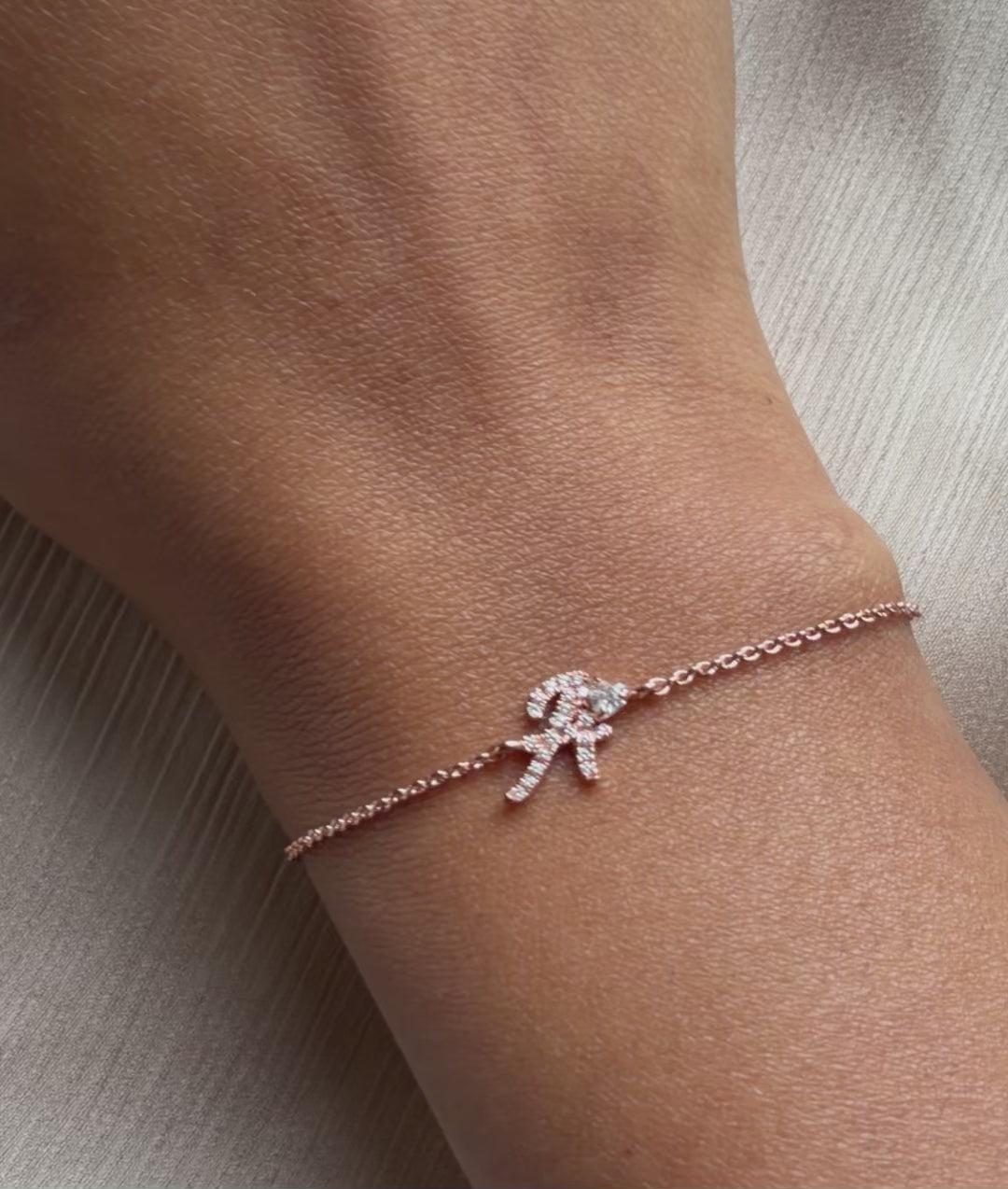 Diamond Initial with Solitaire Bracelet