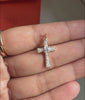 Sacred cross charm substantial diamonds fashion presentation