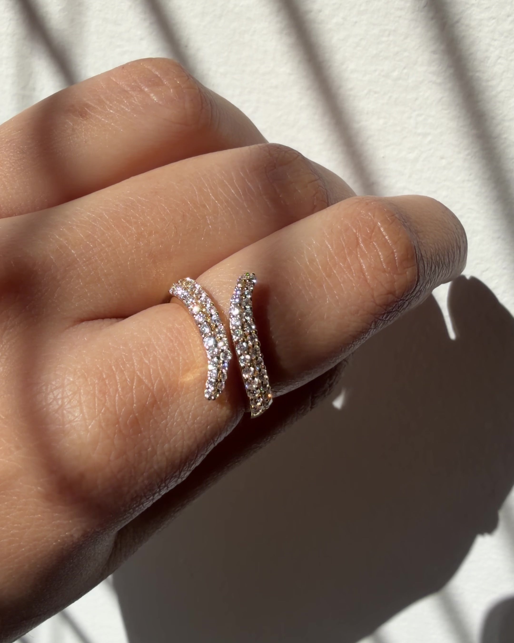 Bypass Pave Diamond Ring
