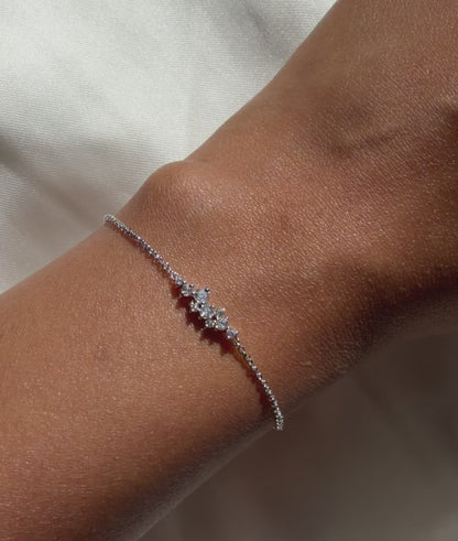 Diamond Cluster Cable Chain Bracelet