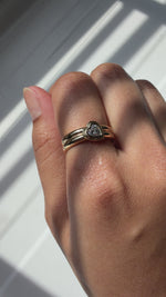 Bezel set heart lab diamond solitaire ring in 14K gold