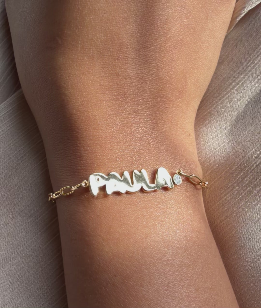 Custom Initial Paper Clip Bracelet