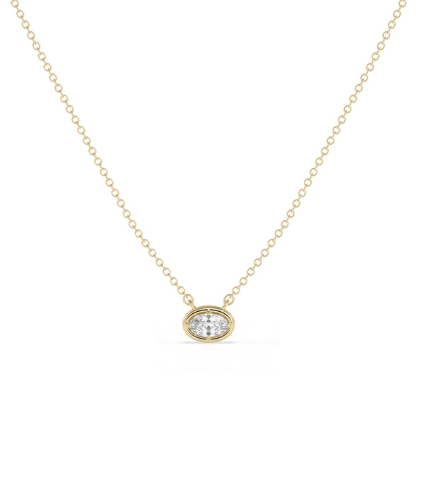 Prong set bubble diamond necklace in 14K yellow gold