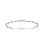 Solitaire center diamond tennis bracelet in 14K white gold