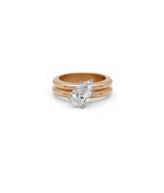 Solitaire double band lab diamond ring in rose gold