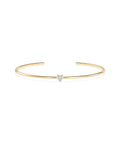 Solitaire Heart Cuff