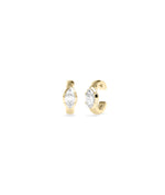 Solitaire marquise lab diamond ear cuff in 14K yellow gold