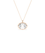 Solitaire oval lab diamond pendant in rose gold dainty fine jewelry