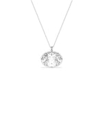 Solitaire oval lab diamond pendant in white gold dainty style