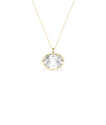 Solitaire oval lab diamond pendant in yellow gold dainty style
