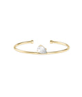 Solitaire Pear Lab Diamond Cuff Bangle
