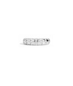 Striped diamond ring in 14K solid white gold band
