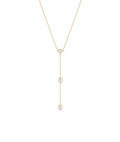 Three Diamond Solitaire Dangle Necklace