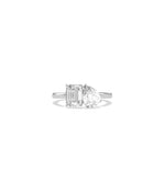 Toi Et Moi solitaire diamond ring in 14K solid white gold