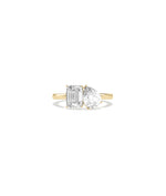 Toi Et Moi solitaire diamond ring in 14K yellow gold