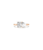Toi Et Moi solitaire diamond ring in 14K rose gold