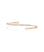 Two-stone bezel diamond flex bangle in 14K rose gold