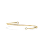 Two-stone bezel diamond flex bangle in 14K yellow gold